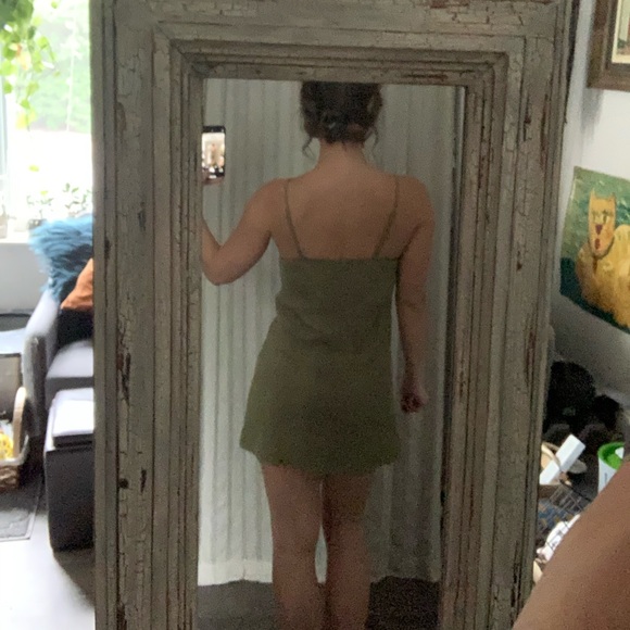 XHILARATION OLIVE GREEN HALTER DRESS - Picture 6 of 6